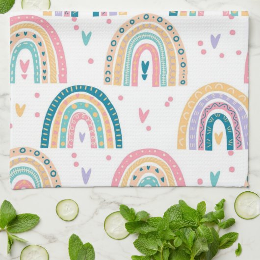 Waterverf keukenhanddoek (Gevouwen)