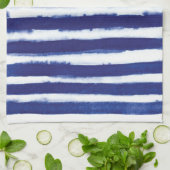 Waterverf keukenhanddoeken van Navy stripes (Gevouwen)