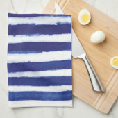 Waterverf keukenhanddoeken van Navy stripes (Quarter Fold)