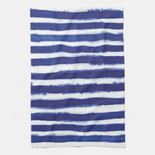 Waterverf keukenhanddoeken van Navy stripes