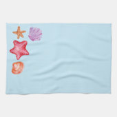 Waterverf keukenhanddoeken voor schelpdieren en ze (Horizontaal)