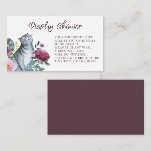 Waterverf keukenkat-display informatiekaartje (Voorkant / Achterkant)