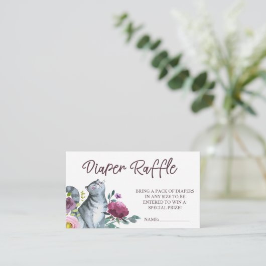 Waterverf Keukenkattenpapier — Raffle Informatiekaartje (Staand voorkant)