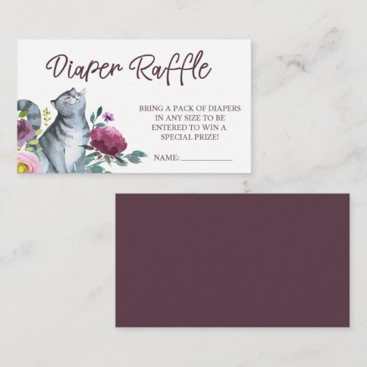 Waterverf Keukenkattenpapier — Raffle Informatiekaartje (Voorkant / Achterkant)