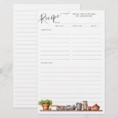 Waterverf Keukenplank Pottenkeukengerei Receptenbl (Voorkant / Achterkant)