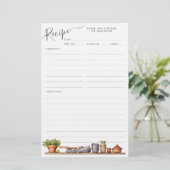 Waterverf Keukenplank Pottenkeukengerei Receptenbl (Staand voorkant)