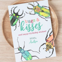 Waterverf Kevers Bugs en Kisses Verjaardags Kaart