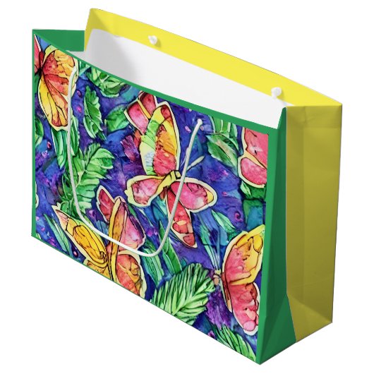  waterverf Kids verjaardagsvlinders Groot Cadeauzakje (Voorkant Gekanteld)