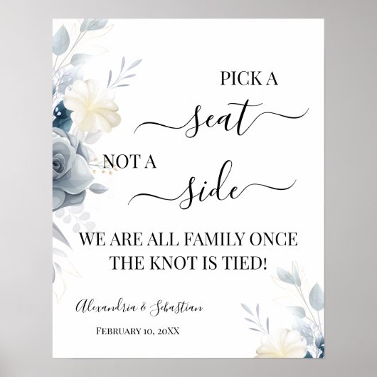 Waterverf Kies een zitplaats zonder zijspanteken Poster (Voorkant)