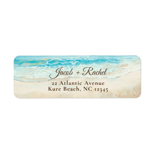 Waterverf Kieuwblauw Ocean Return Address Label (Voorkant)