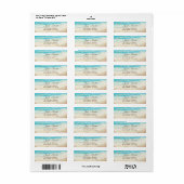 Waterverf Kieuwblauw Ocean Return Address Label (Full Sheet)