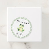 Waterverf kikker baby shower bedankjes labels (In situ)