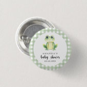 Waterverf Kikker Baby Shower Ronde Button 3,2 Cm (Voorkant /achterkant)