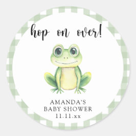 Waterverf kikker baby shower ronde sticker