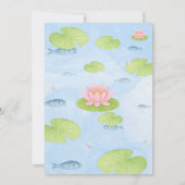 Waterverf kikker en paddenvijver verjaardagsuitnod kaart (Achterkant)