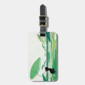 Waterverf kikker in de regen bagagelabel (Voorkant verticaal)