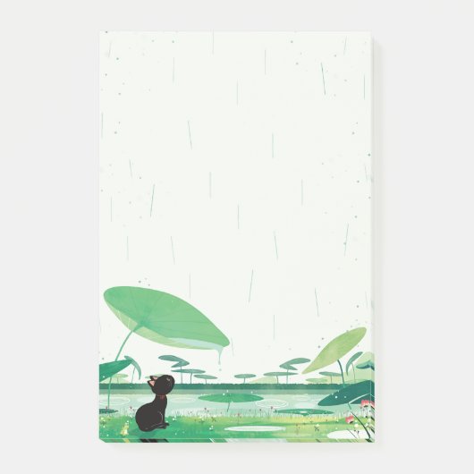 Waterverf kikker in de regen post-it® notes (Voorkant)