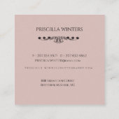 Waterverf Kikker Paraplu Bloemen Vierkante Visitekaartje (Achterkant)