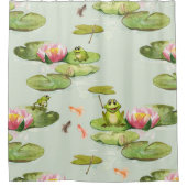 Waterverf Kikker Pond Douchegordijn (Voorkant)