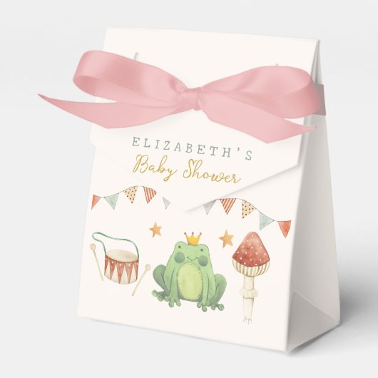 Waterverf Kikker Schattige Baby Hallo Baby Speelgo Bedankdoosjes (Voorkant Zijde)