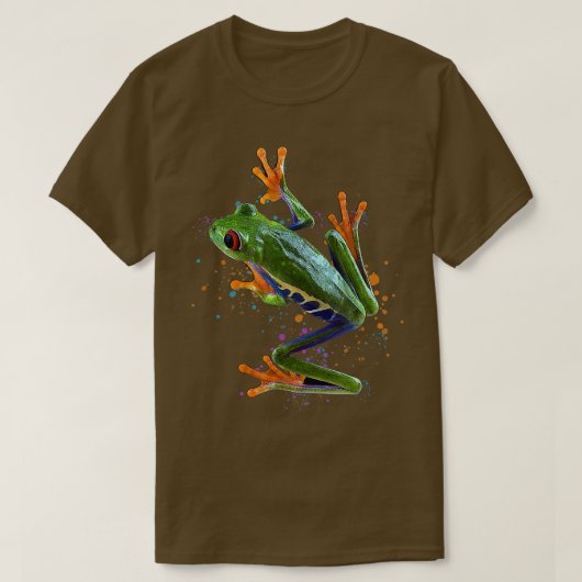 Waterverf kikker van de rode oogboom t-shirt (Design voorkant)