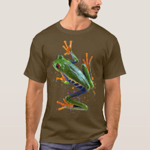 Waterverf kikker van de rode oogboom t-shirt
