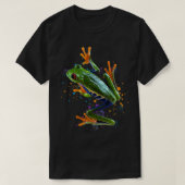 Waterverf kikker van de rode oogboom t-shirt (Design voorkant)