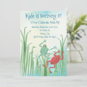 Waterverf Kikkerdag uitnodiging (Staand voorkant)