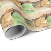 Waterverf kikkerhout cadeaupapier (Rol Hoek)