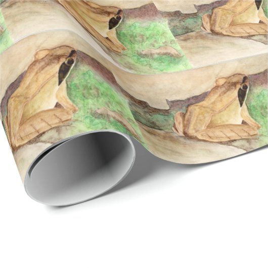 Waterverf kikkerhout cadeaupapier (Rol Hoek)