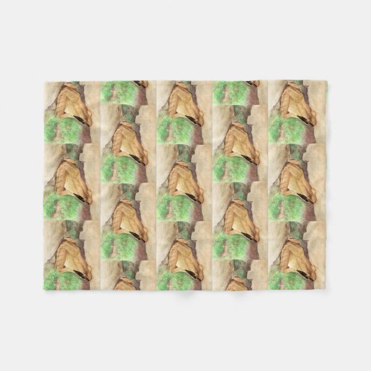 Waterverf kikkerhout fleece deken (Voorkant (Horizontaal))