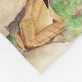 Waterverf kikkerhout fleece deken (Hoek)