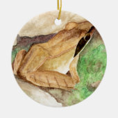 Waterverf kikkerhout keramisch ornament (Voorkant)