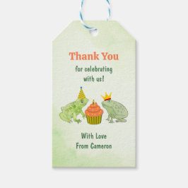 Waterverf kikkervijver verjaardagsfeest Schattige Cadeaulabel