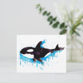 Waterverf Killer Whale Briefkaart (Staand voorkant)