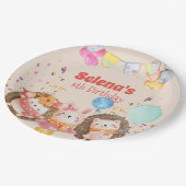 Waterverf kind bosdieren papieren bordje (Gekanteld)