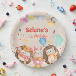 Waterverf kind bosdieren papieren bordje