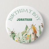 Waterverf Kind Insect Verjaardag Jongen Ronde Button 7,6 Cm (Voorkant)