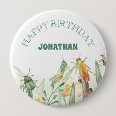 Waterverf Kind Insect Verjaardag Ronde Button 4,0 Cm (Voorkant)