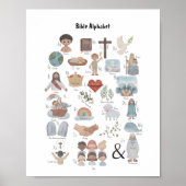 Waterverf Kinder Bijbelse alfabet poster (Voorkant)