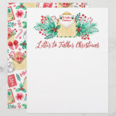 Waterverf Kinder Brief aan de Kerstman / Kerstman Briefhoofd (Voorkant / Achterkant)