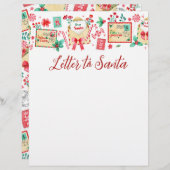 Waterverf Kinder Brief aan Santa Paper Briefhoofd (Voorkant / Achterkant)