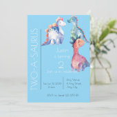 Waterverf Kinder dinosaurus wordt twee jaar Kaart (Staand voorkant)