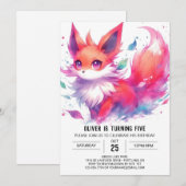 Waterverf Kinder Fox Verjaardag Kaart (Voorkant / Achterkant)