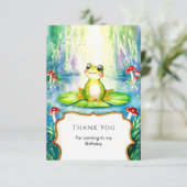 Waterverf Kinder kikker Verjaardag Bedankkaart (Staand voorkant)