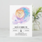 Waterverf Kinder Leeuw Verjaardag Kaart (Staand voorkant)