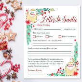 Waterverf Kinder Letter to Santa Paper Sheet