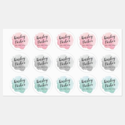 Waterverf Kinder naam Waterdicht Labels (Vel)