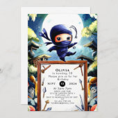 Waterverf Kinder Ninja Verjaardag Kaart (Voorkant / Achterkant)