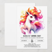 Waterverf Kinder paardenverjaardag Kaart (Voorkant / Achterkant)